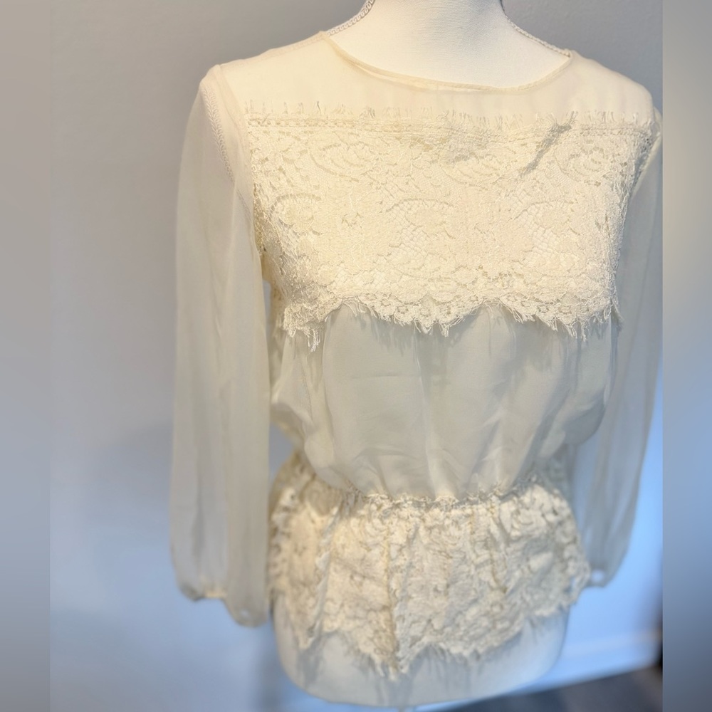 Vintage sheer lace top